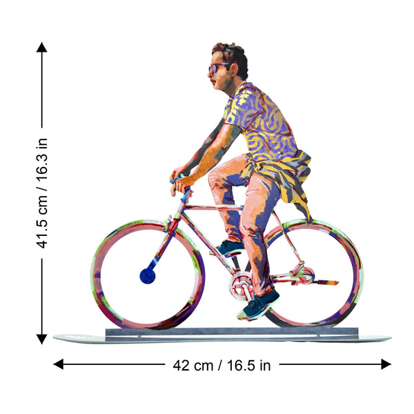 City Biker dimensions chart - GersteinART wall sculpture