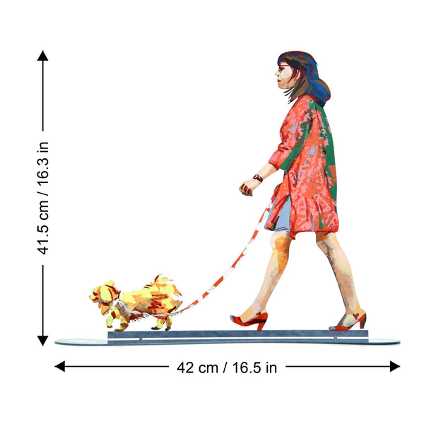 Dog Walker dimensions chart - GersteinART wall sculpture