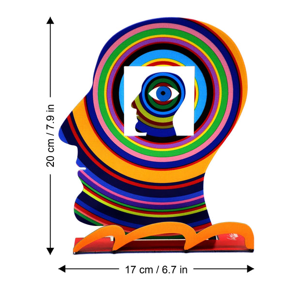 Head within a head dimensions chart - GersteinART wall sculpture