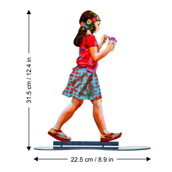 Ice Cream Girl dimensions chart - GersteinART wall sculpture