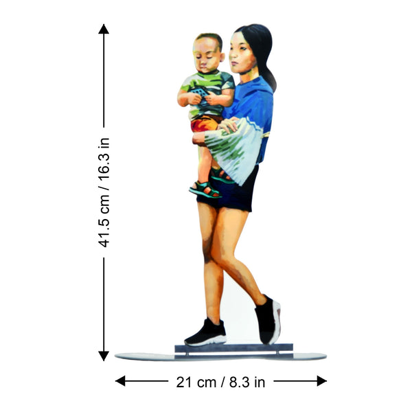 Mother & Child dimensions chart - GersteinART wall sculpture