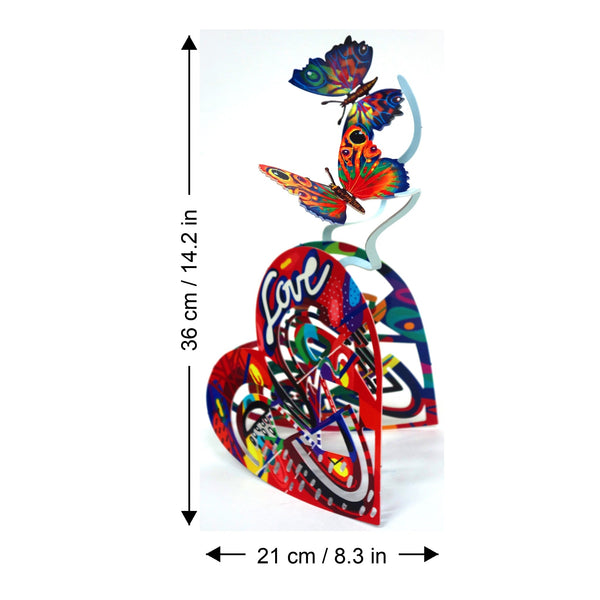Open Heart dimensions chart - GersteinART wall sculpture