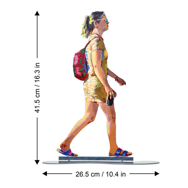 Red Bag Walker dimensions chart - GersteinART wall sculpture