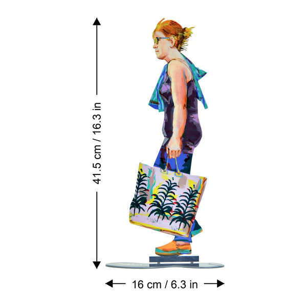 Shopping Bag Walker dimensions chart - GersteinART wall sculpture