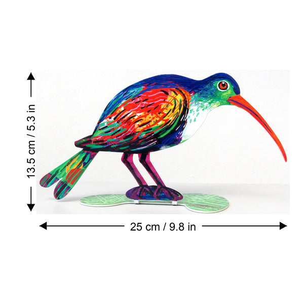 Shy Bird dimensions chart - GersteinART wall sculpture