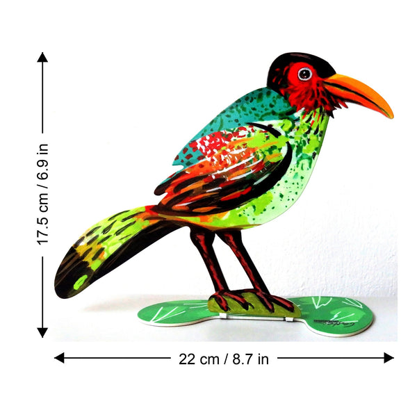 Thinking Bird dimensions chart - GersteinART wall sculpture