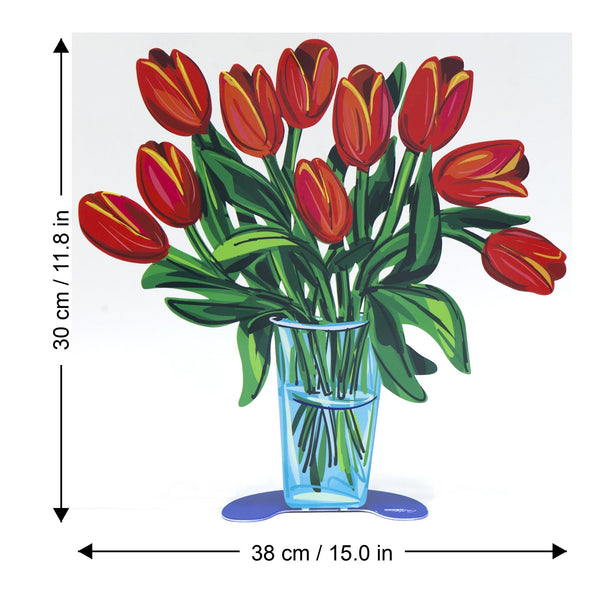 Tulips vase small dimensions chart - GersteinART wall sculpture