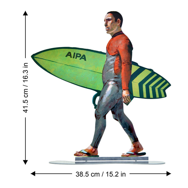 Walking Surfer dimensions chart - GersteinART wall sculpture